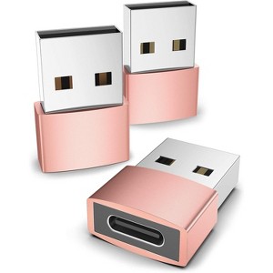 Syntech USB C Female to USB Male Adapter Pack of 3 [Travel Must Haves, Aluminum] USB C to USB Adapter, Type C Charger Cable Power Converter - 1 of 4