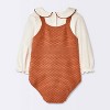 Baby Girls' 2pc Sweater Romper Set - Cloud Island™ Brown - 2 of 4