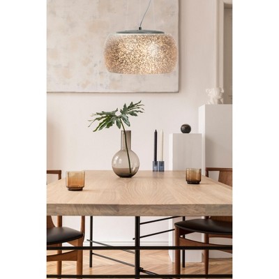 Lux Modern 81.5" Chrome LED Pendant with Crystal Accents