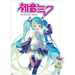 Trends International Hatsune Miku - Hatsune Miku Feature Series Unframed Wall Poster Print Clear Push Pins Bundle 22.375" x 34" - 1 of 4