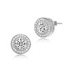 Guili Sterling Silver Earrings with Round Cubic Zirconia in Silver, Gold, or Rose Finish – A Timeless, Elegant, and Sophisticated Jewelry Essential - 2 of 4