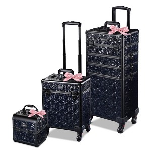 Byootique Rolling Makeup Train Case 3-Piece Cosmetic Organizer Kit - 1 of 4