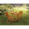 East West Furniture 3-Pc Outdoor Patio Set Consists of a Wooden Folding Table & 2 Folding Camping Chairs Ideal for Garden, Terrace, Bistro, & Porch - image 2 of 4