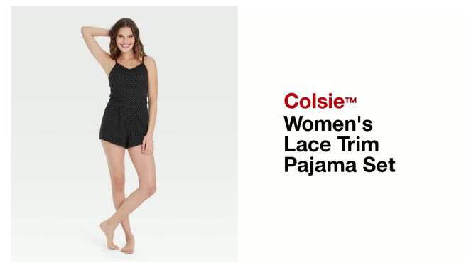 Women's Lace Trim Pajama Set - Colsie™, 2 of 7, play video