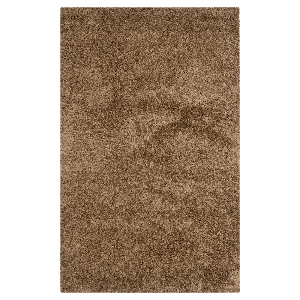 Light Brown Solid Shag/Flokati Tufted Area Rug - (6'x9') - Safavieh