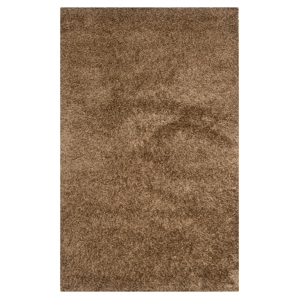 Light Brown Solid Shag/Flokati Tufted Area Rug - (6'x9') - Safavieh