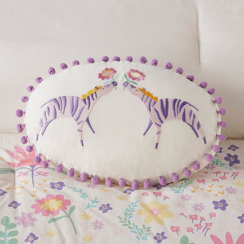 Maisie Floral Reversible Cotton Kids' Comforter Set with Throw Pillow Purple - Urban Habitat, 5 of 9