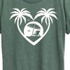 Women's - Instant Message - Palm Trees Heart Scene Short Sleeve Graphic T-Shirt - 2 of 4