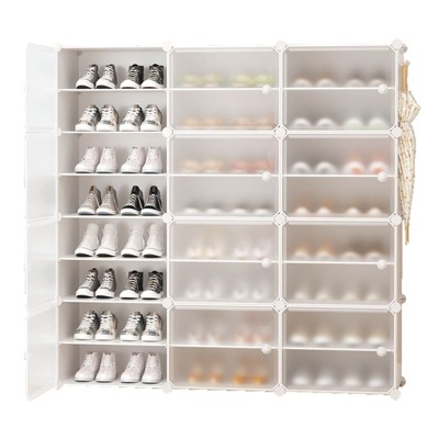 Topteng Shoe Boxes, Stackable Plastic Shoe Storage Organizers For Closet