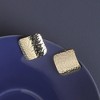 SOHI Women's California Gold Dented Textured Square Stud Earrings - 2 of 4