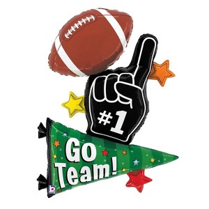 Football Tailgate Trio Go Team 35" Multicolor Mylar Balloon - 1 of 1