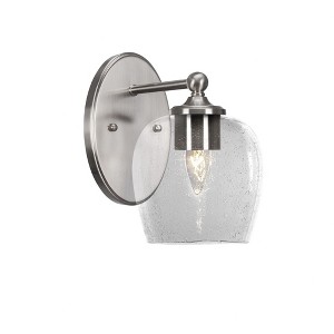 Toltec Lighting Capri 1 - Light Sconce in  Brushed Nickel with 6" Clear Bubble Shade - 1 of 1