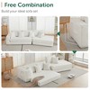 133" Lamb Velvet Folding Convertible 2-in-1 3-Seater L-Shaped Sectional Sofas Convertible & Foldable Design with Throw Pillows - 2 of 4