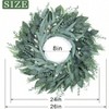 26 inch eucalyptus wreath front door outdoor porch window farmhouse home holiday hanging decor green artificial greenery all seasons - 2 of 4