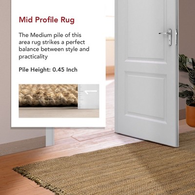 Handcrafted Artisanal Chunky Jute 4' Square Rug in Natural