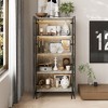 Famapy 4-compartments Stone pattern Double door Display Storage cabinet - image 2 of 4