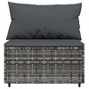 vidaXL Patio Loveseats 2-Pcs Set with Cushions - Gray Poly Rattan, Weather-Resistant, Modular Design, Comfortable Outdoor Seating - 4 of 4