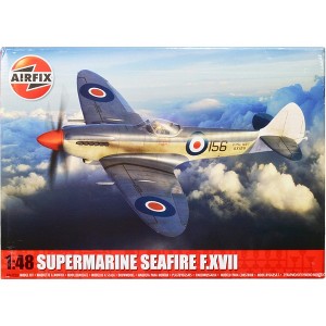 Level 3 Model Kit Supermarine Seafire F.XVII Fighter Aircraft with 3 Scheme Options 1/48 Plastic Model Kit by Airfix - 1 of 4