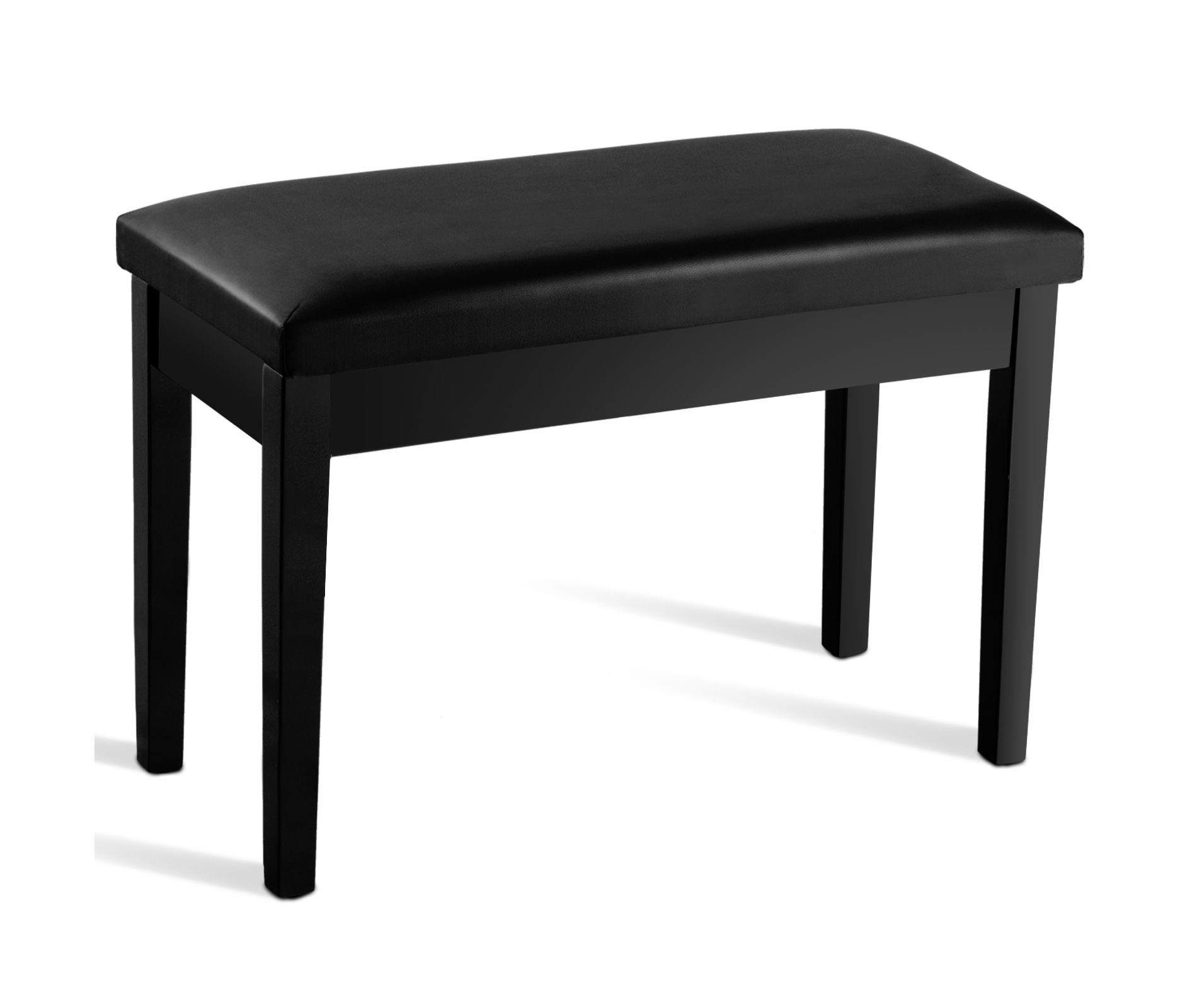 Infans Solid Wood PU Leather Piano Bench Padded Double Duet Keyboard Seat Storage Black