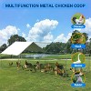 Jojoka Pet Cage Large Walk-in Metal Chicken Coop with Run, Double Door, Water-Resistant UV Cover, Outdoor Poultry Enclosure - 3 of 4