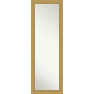 18" x 52" Brace Brushed Framed Full Length on the Door Mirror Gold - Amanti Art