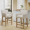 Christopher Knight Home Set of 2 26" Armga Upholstered Counter Height Barstools Beige/Weathered Natural - 2 of 4