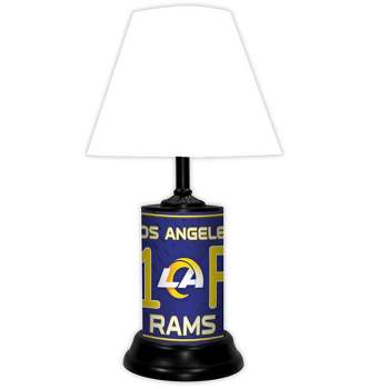 NFL 18-inch Desk/Table Lamp with Shade, #1 Fan with Team Logo, Los Angeles Rams