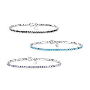 Ross-Simons Italian 6.20 ct. t.w. Simulated Onyx, Turquoise and Tanzanite Jewelry Set: 3 Tennis Bracelets in Sterling Silver Size 7 - 1 of 4