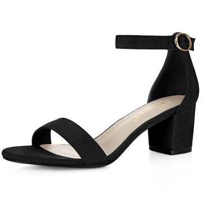 Allegra K Women's Open Toe Block Heel Adjustable Buckled Ankle Strap Sandals