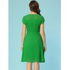 INSPIRE CHIC Women's Vintage V Neck Cap Sleeve Elegant Chiffon A-Line Dresses - 3 of 4