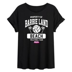Women's - Barbie - Property of Barbie Land Beach Volleyball Oversized Graphic T-Shirt - 1 of 4