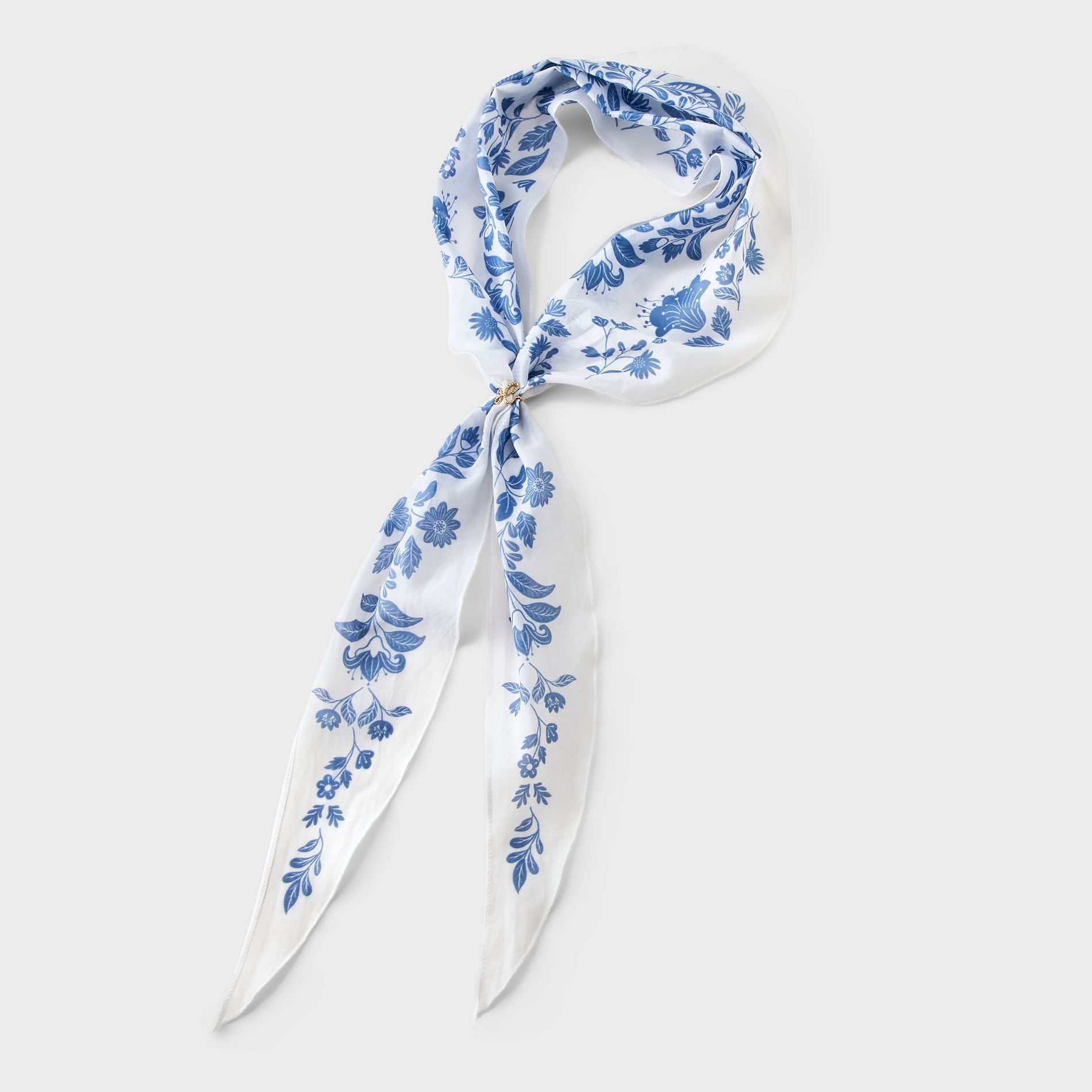 Western Floral Pattern Bolo Tie Scarf - Universal Thread™ Blue