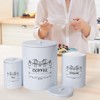 3-Piece Country Kitchen Canisters, Vintage Tea Sugar Coffee Canister Set, Rustic Farmhouse Metal Food Storage Tins for Coffee, Sugar for Kitchen - 2 of 4