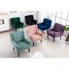 TOAOTBNBO Velvet Ergonomics Accent Chair, Upholstered Single Sofa Armchair with Tapering Metal Legs Lesirue Lounge Chair for Apartment - 4 of 4