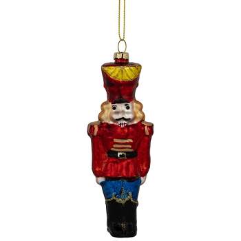 Northlight 5" Shiny Red Nutcracker Soldier Hanging Glass Christmas Ornament