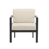 Modern Outdoor Lounge Chair, Patio Armrest Sofa, Chaise Lounges with Aluminum Frame and Weather-Resistant Cushions-Coolbibila - 4 of 4