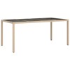 vidaXL Garden Dining Table White 74.8x35.4x29.5 in Poly Rattan - 2 of 4