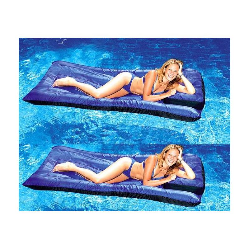 2 Swimline 9057 Swimming Pool Inflatable Fabric Covered Air Mattresses Oversized, 1 of 4