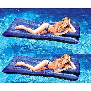 2 Swimline 9057 Swimming Pool Inflatable Fabric Covered Air Mattresses Oversized