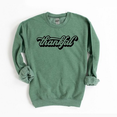 Simply Sage Market Women's Graphic Sweatshirt Retro Thankful - L