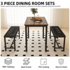 Aukfa Dining Table Set for 4, Wood Kitchen Table & Chair with 2 Upholstered Benches for Breakfast Nook and Small Space, Brown - 4 of 4