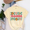 Simply Sage Market Women's Retro Teacher Checkered Short Sleeve Garment Dyed Tee - 2 of 2