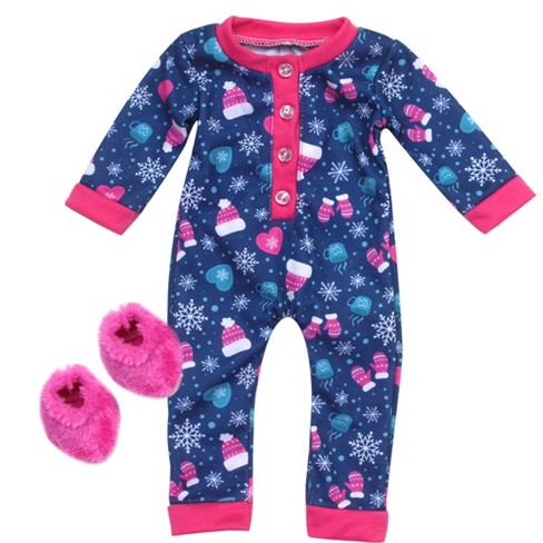 Sophia's Flannel Pajama & Slippers Set for 18'' Dolls, Pink – Teamson