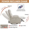 CENGHU Leather Swivel and Rocker Power Recliner Chair with Lumbar Support, Max Swivel Degree 270, Sofa Chair with USB and Type-C Ports - 3 of 4