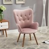 NicBex Silky Velvet Accent Chair,Upholstered Living Room Chairs with High Tufted Button Backrest,Cozy Armchair,Accent Chairs for Living Room - 2 of 4