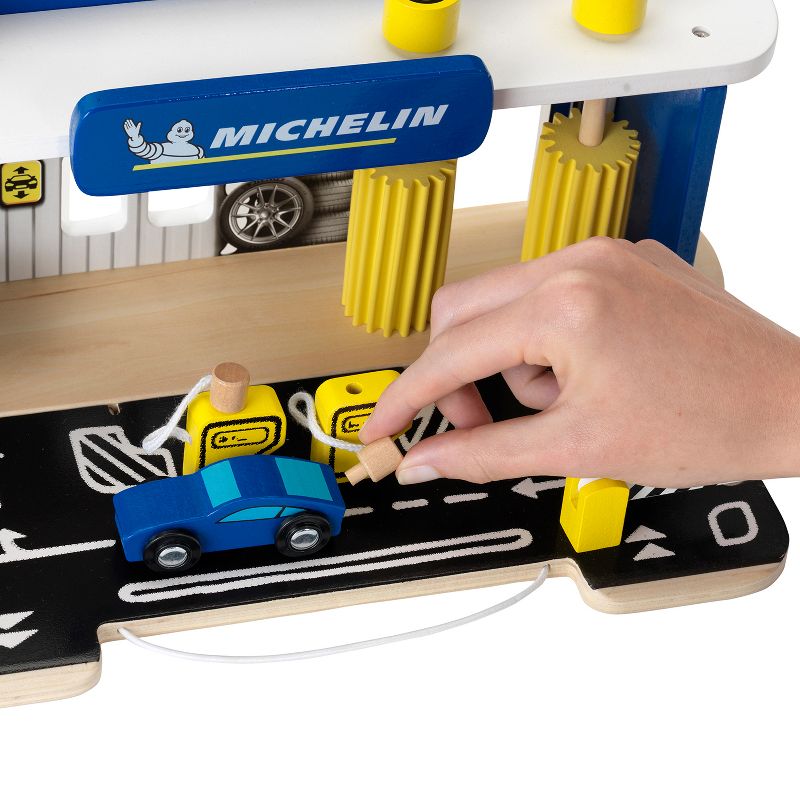 Theo Klein Michelin Car Service Station Kids Wooden Toy Playset with 2 Cars, 2 Fuel Pumps, and Car Wash Station for Ages 3 and Up, 5 of 7