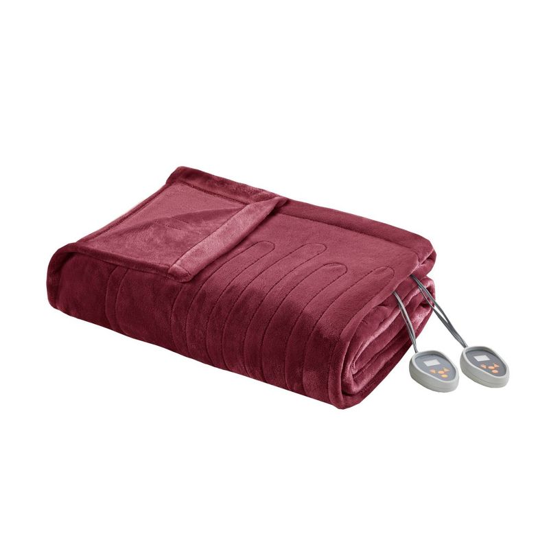 Plush Electric Heated Bed Blanket - Beautyrest, 1 of 11