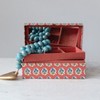 Storied Home Fabric Covered Jewelry Box with Floral Pattern and Interior Mirror, Multicolor - 3 of 3