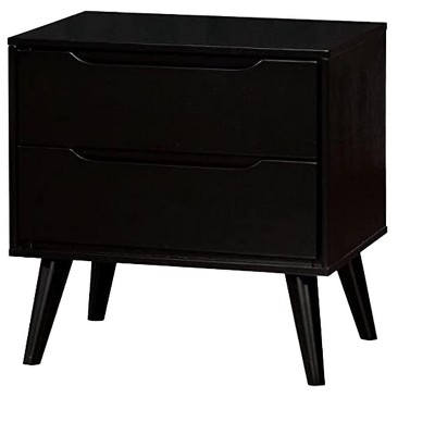 NicBex 16 inch Wide Nightstand with 2 Drawers,Side Table with Solid wood Round Tapered Legs ,Bedside Table for Bedroom,Living Room