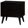 Kumasinova 24" Solid Wood Nightstand with Round Tapered Legs,Modern Night Stand with Drawers,Bedside Table for Living Room,Bedroom Furniture - 2 of 4